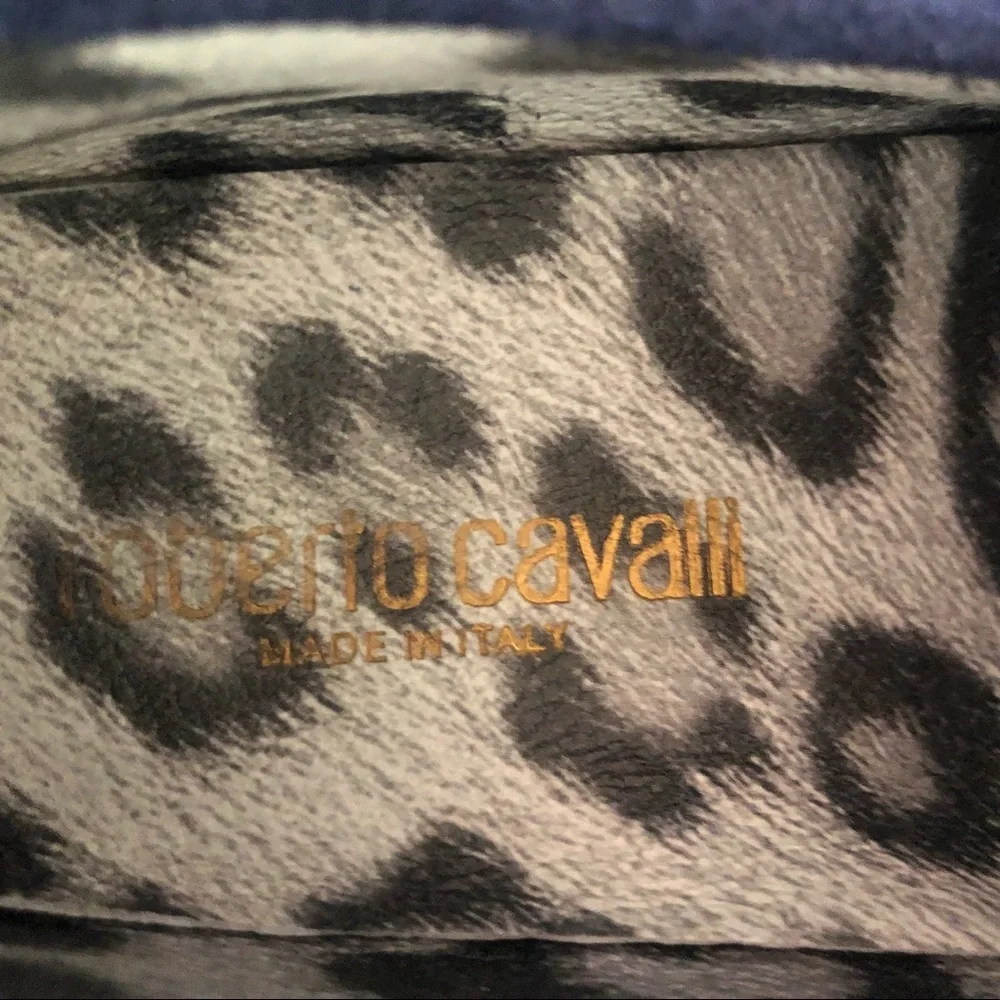 Roberto Cavalli Monogram Suede Loafers
